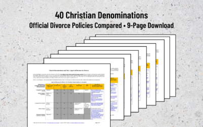 Will Your Church Support Divorce for Abuse? 48 Christian Denominations Compared