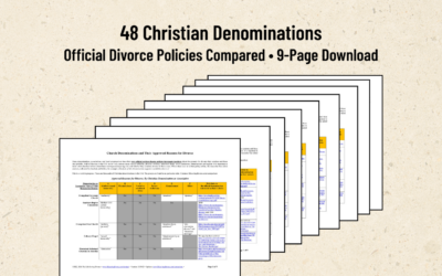 Official Christian Denominational Divorce Rules: Abuse, Adultery, and Remarriage