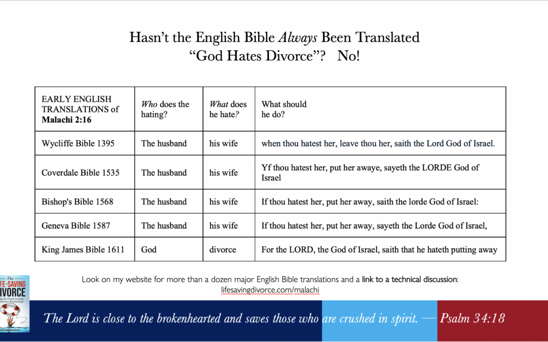 18 Bible Translations of Malachi 2:16: Does God Hate Divorce?