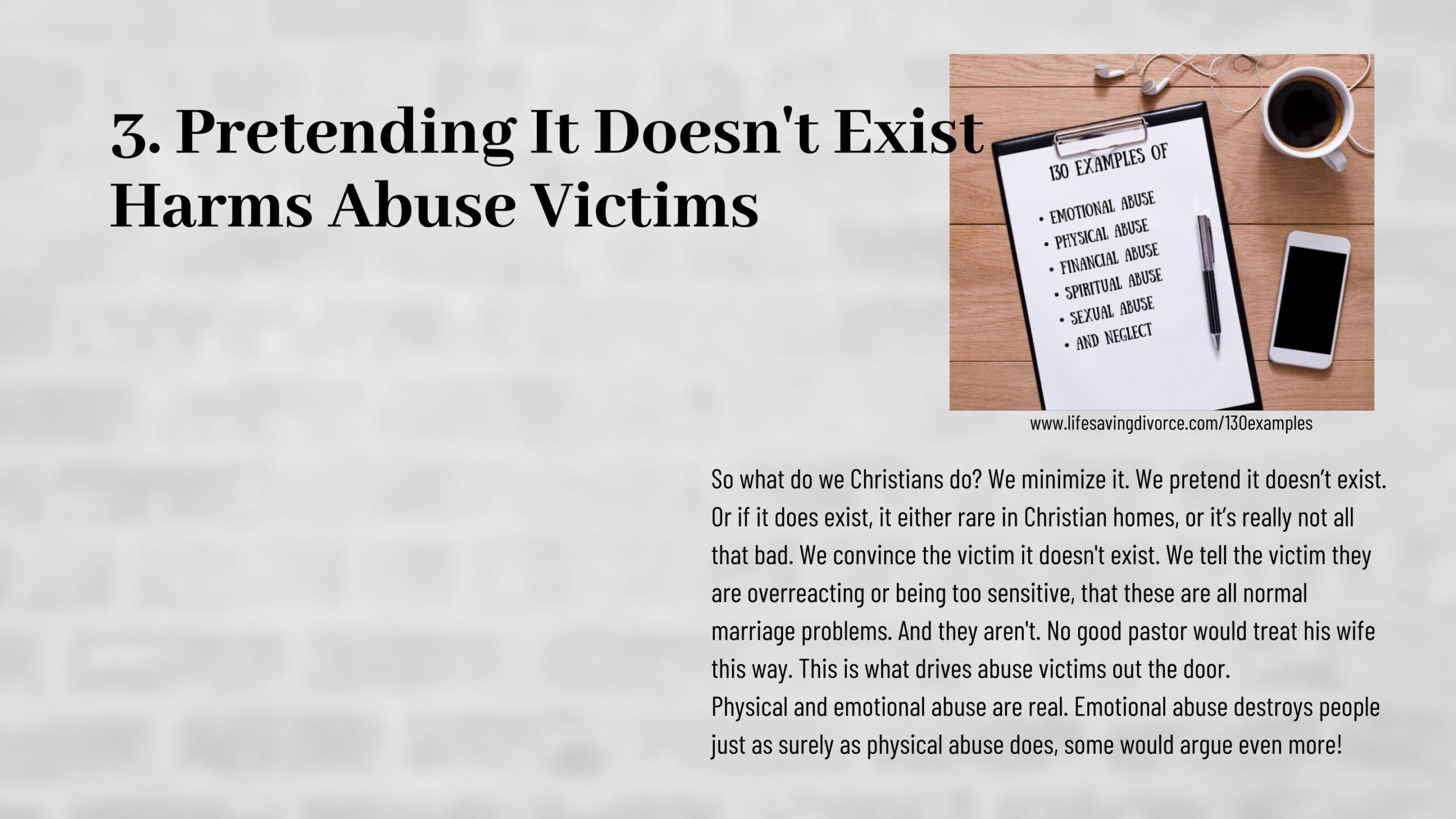 Pretending abuse doesn't exist harms abuse victims