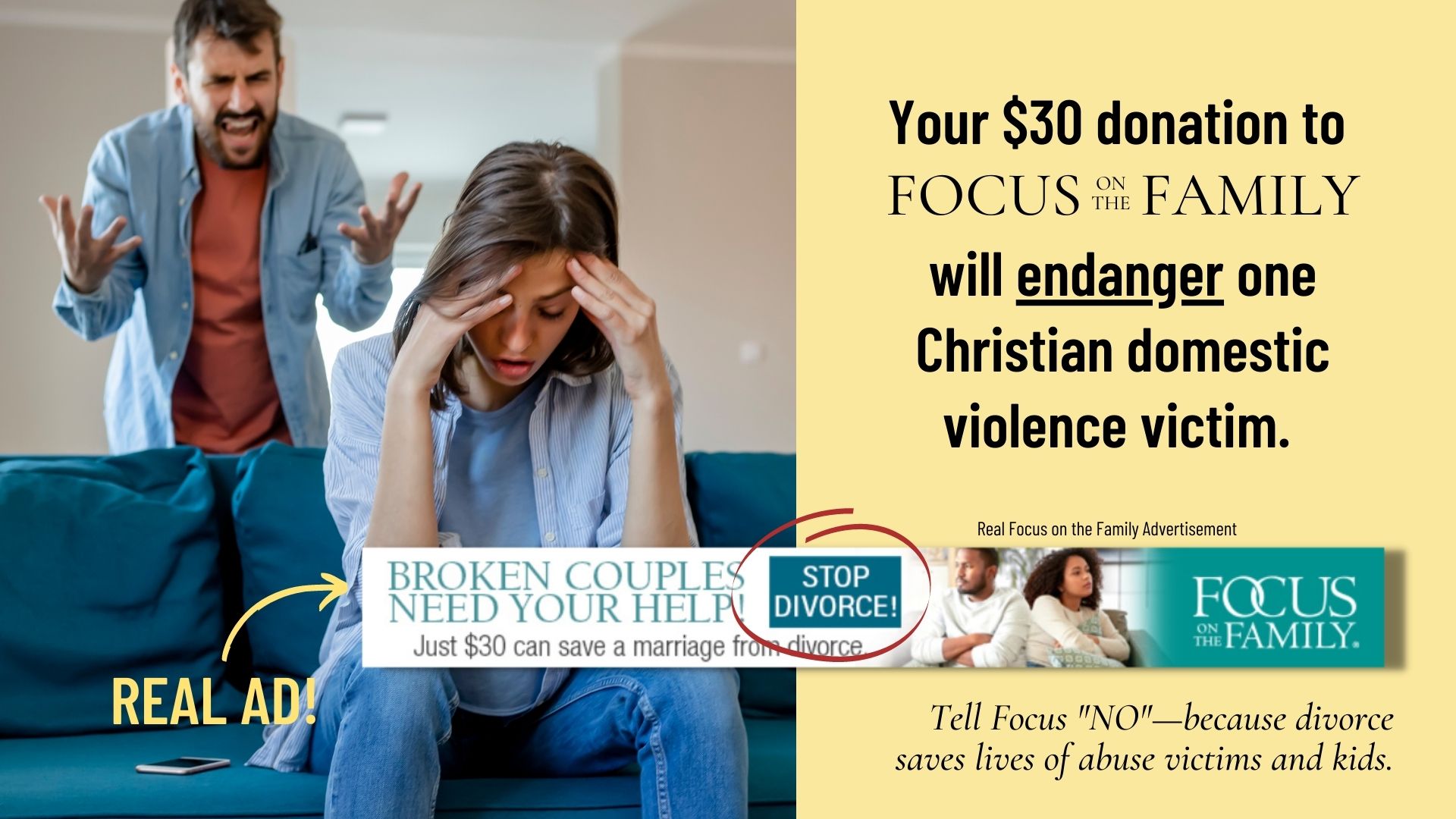 FOTF 30 dollars STOP DIVORCE advertisement