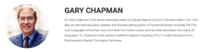 Screenshot of Gary Chapman's bio on the Focus on the Family website in 2023